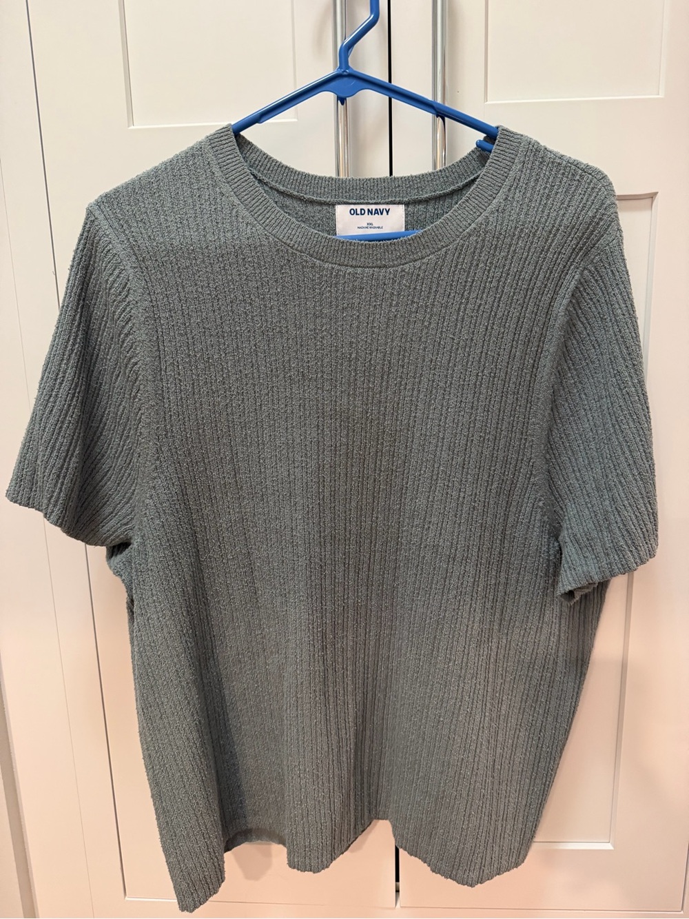 Old Navy Women's Ribbed Short Sleeve Tee - Sage Green